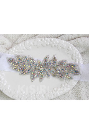 Handmade Yarn Colored Rhinestone Wedding Sash