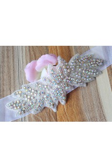 Handmade Yarn Colored Rhinestone Wedding Sash