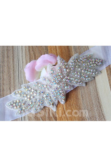 Handmade Yarn Colored Rhinestone Wedding Sash