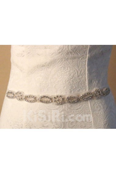 Handmade Rhinestone Wedding Sash