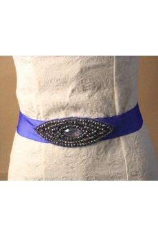 Handmade Navy Rhinestone Wedding Sash