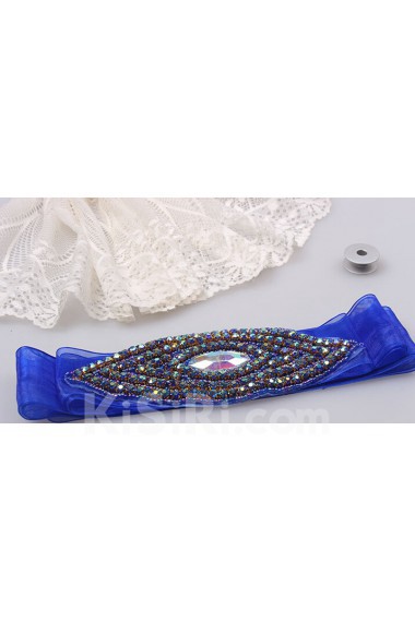 Handmade Navy Rhinestone Wedding Sash
