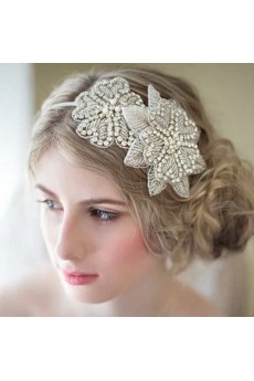 Handmade Luxurious Floral Crystal Wedding Headpieces With Rhinestone