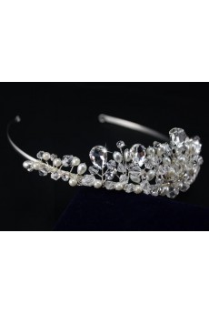 Handmade Crystal Wedding Headpieces with Imitation Pearls