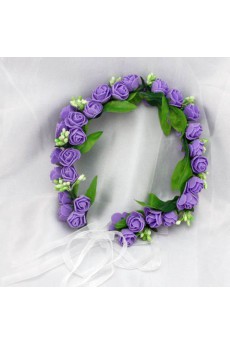 Purple Wreath Wedding Headpieces