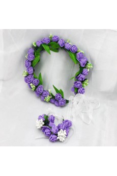 Purple Wreath Wedding Headpieces