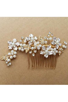 Alloy Combs Wedding Headpieces with Imitation Pearls