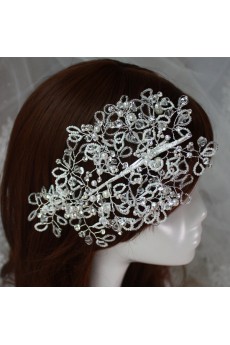 Luxurious Handmade Alloy Wedding Headpieces with Beads