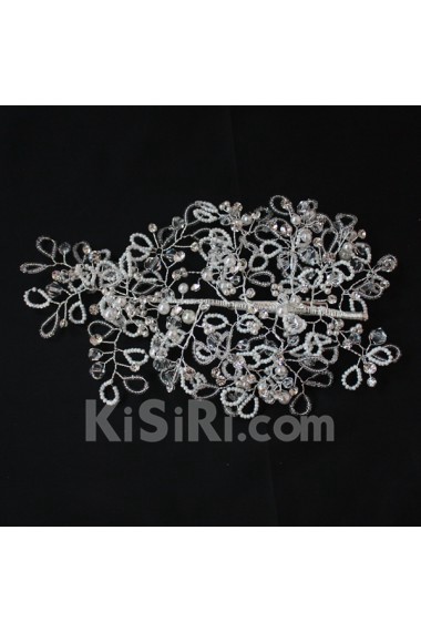 Luxurious Handmade Alloy Wedding Headpieces with Beads