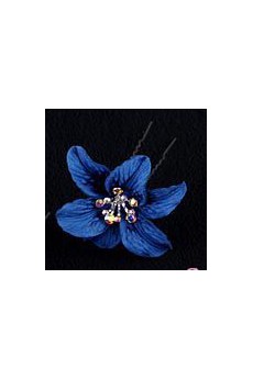 Royal Blue Fabric Flower Wedding Headpieces