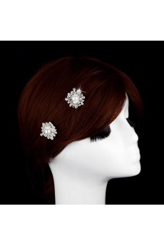 Alloy Rhinestone Wedding Headpieces with Imitation Pearl