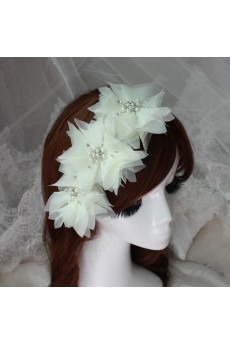 Fabric Flower Wedding Headpieces with Rhinestone