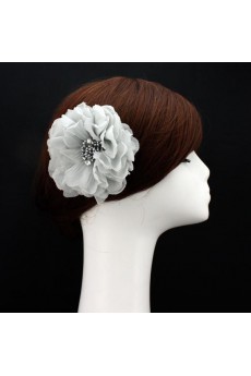 Silver Fabric Flower Wedding Headpieces