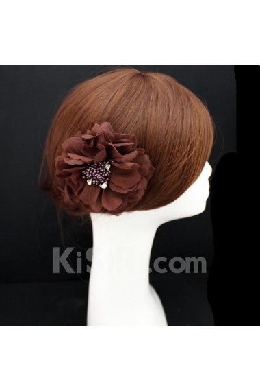 Brown Fabric Flower Wedding Headpieces