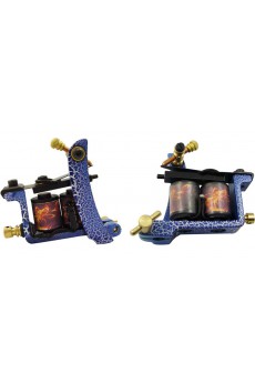 2 Professional 10 Coil Wraps Tattoo Guns Kit with LED Power Supply and 14 Colors