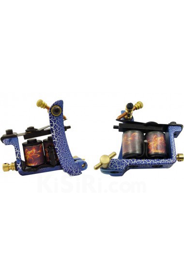 2 Professional 10 Coil Wraps Tattoo Guns Kit with LED Power Supply and 14 Colors