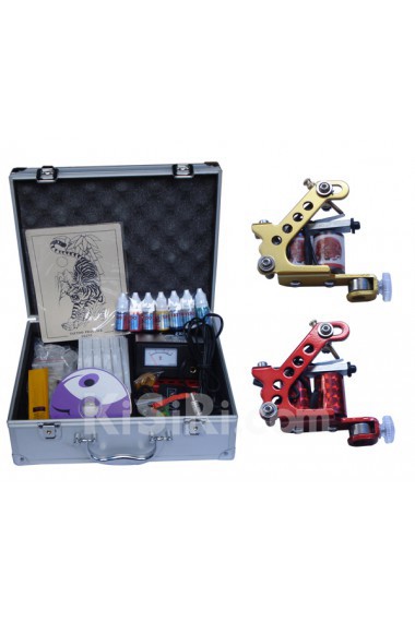 Tattoo Machines Kit Completed Set with 2 Tattoo Guns for Lining and Shading
