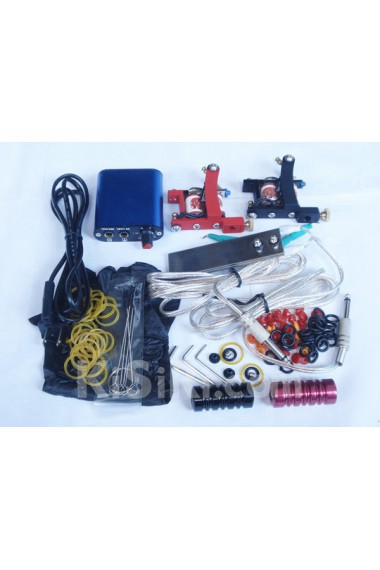 Professional Tattoo Guns Kit Completed Set With 2 Tattoo Guns with Mini Power Supply 