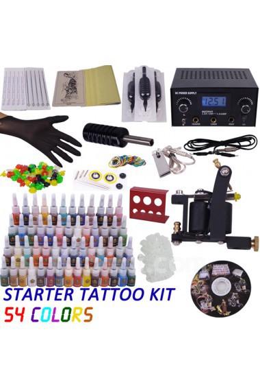 Tattoo Machine Kit Include 1 Tattoo Machine and 54 Colors