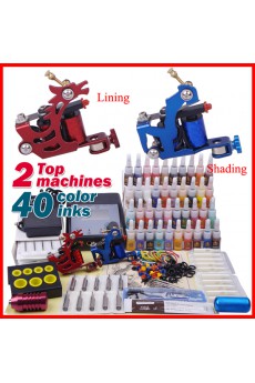 Tattoo Machine Kit Include 2 Tattoo Machine and 40 Colors