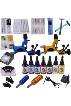 2 Dragonfly Tattoo Guns Kit for Lining and Shading (7 Colors Included)