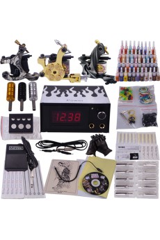 Professional Tattoo Machines Kit Completed Set with 3 Tattoo Guns (40 x 5ml Colors Included)