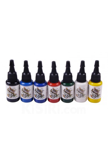 Professional Tattoo Machines Kit Completed Set with 2 Tattoo Machine Guns and 7 Colors