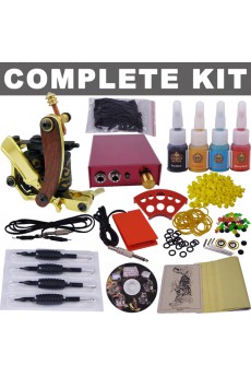 Professional Tattoo Gun Kit for Lining and Shading (4 Colors Included)