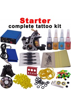 Professional Lining and Shading Tattoo Gun Kit with 4 Colors Included