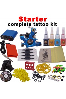 Professional Tattoo Machines Kit Completed Set with 2 Tattoo Guns and LED Power Supply (4 Colors Included)
