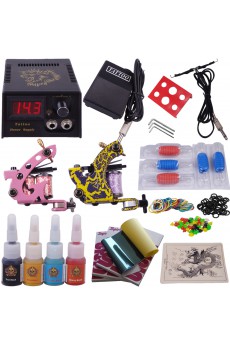 2 Tattoo Guns with LED Power Supply and 4 Colors Included