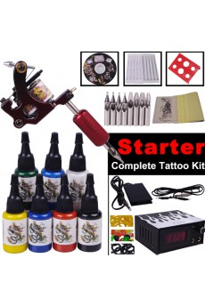 Tattoo Gun Kit with Digital Power Supply for Lining and Shading (7 Colors)