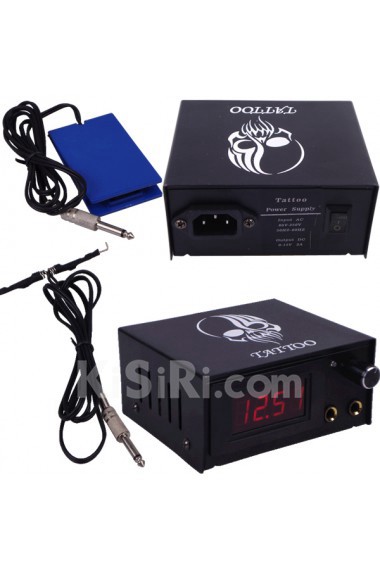 Professional Lining and Shading Tattoo Gun Kit with Digital Power Supply and 7 Colors