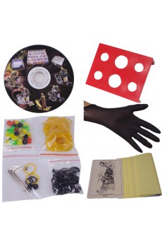 Professional Lining and Shading Tattoo Gun Kit with Digital Power Supply and 7 Colors