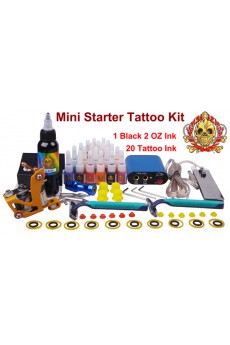 Professional Tattoo Gun Kit for Lining and Shading (20 x 5ml Colors Included)