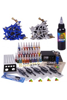 2 Tattoo Machines Kit with 40 Colors for Lining and Shading