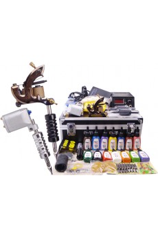 Professional Tattoo Guns Kit Completed Set with 2 Tattoo Guns and LED Power Supply (14 Colors)