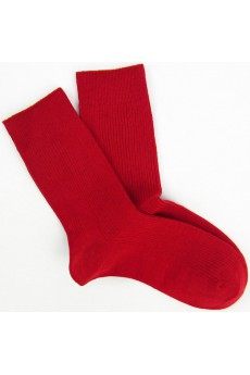 Red Combed Cotton Men's Socks