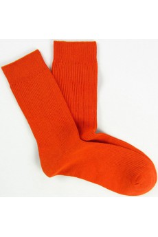 Orange Combed Cotton Men's Socks