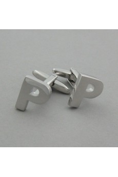 Men's Silver Metal Cufflink