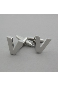 Men's Silver Metal Cufflink