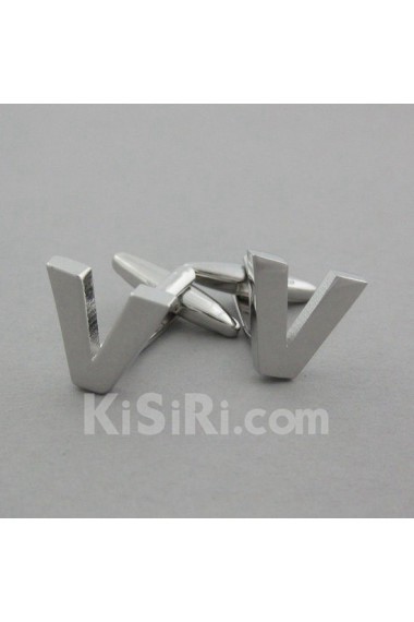 Men's Silver Metal Cufflink