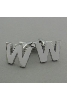 Men's Silver Metal Cufflink