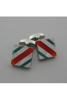 Men's Red Opal Metal Cufflink