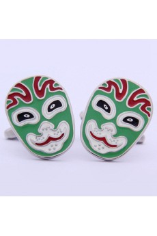 Men's Green Metal Cufflink