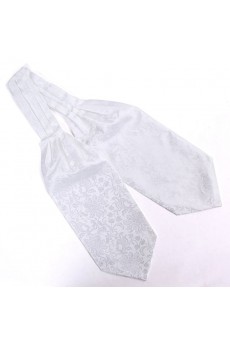 Men's White Microfiber Cravat