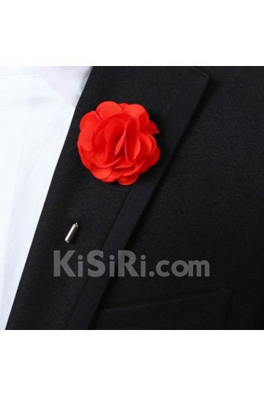 Men's Red Microfiber Lapel Pins 