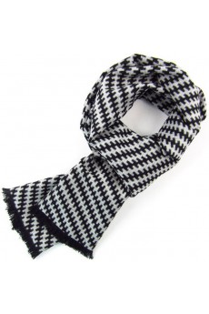 Men's Black Cotton Scarf