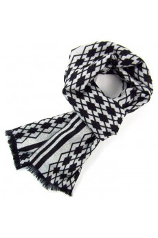 Men's Black Cotton Scarf