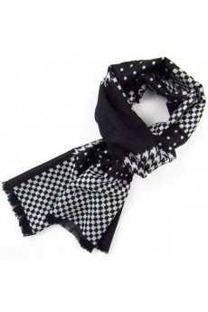 Men's Black Cotton Scarf